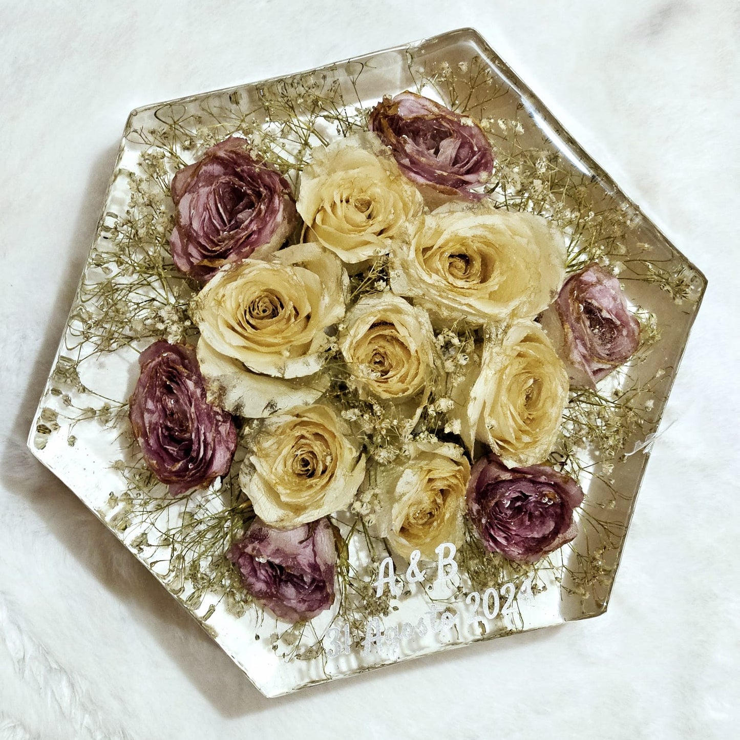 Resin bouquet preservation - hexagonal shape