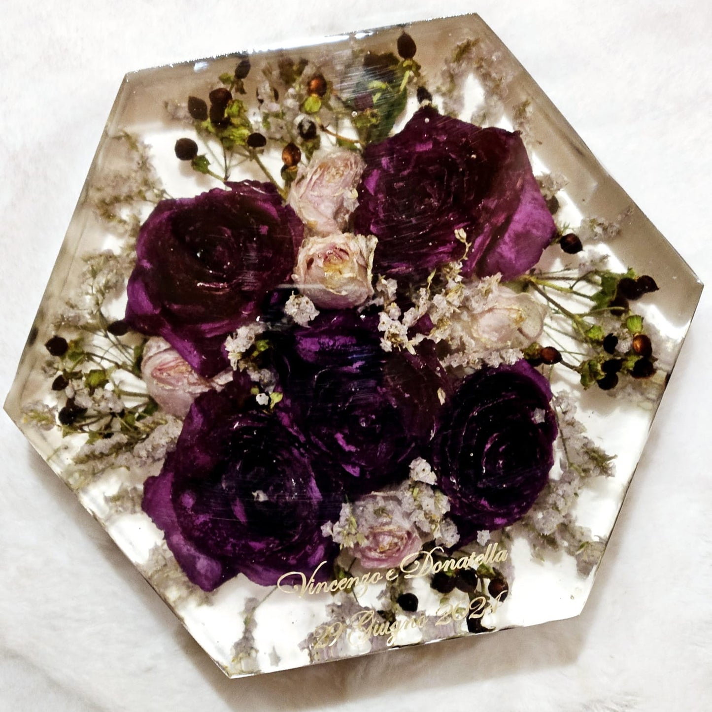 Resin bouquet preservation - hexagonal shape