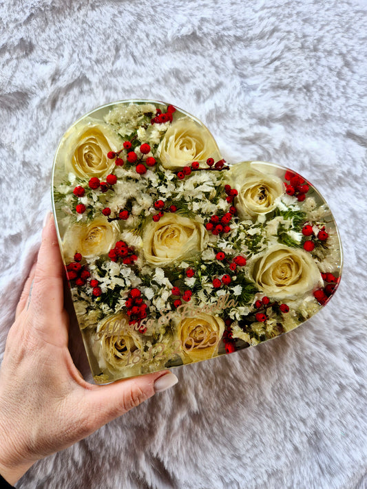 Preserving a bridal bouquet - heart shape