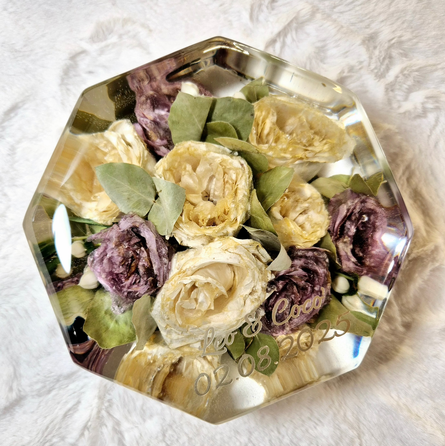 Conservazione bouquet sposa - forma Ottagonale