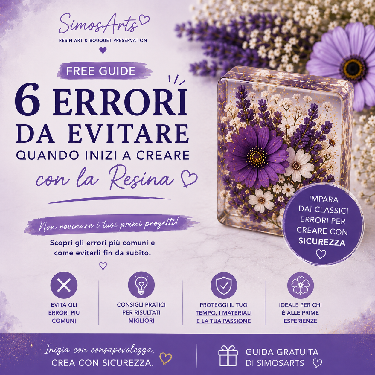 6 errori da evitare quando inizi con la resina | Mini guida gratuita