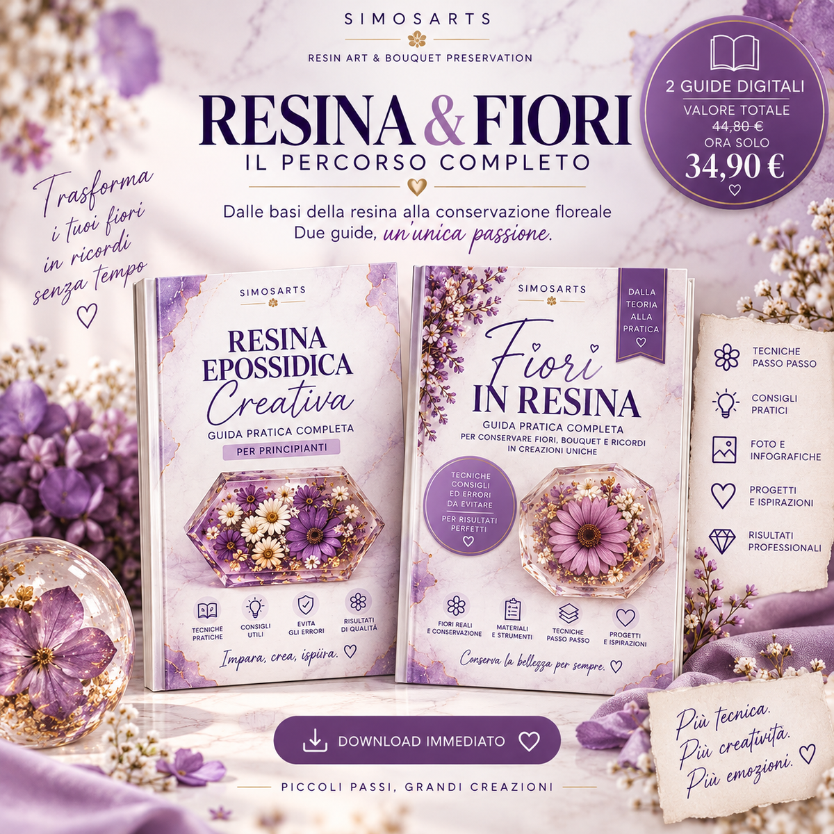 Resina & Fiori – Il Percorso Completo | 2 Guide Digitali SimosArts