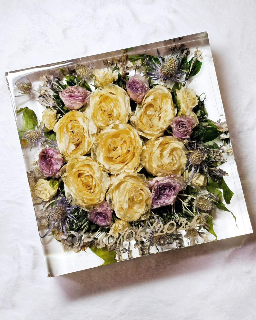 Resin bouquet preservation - square shape