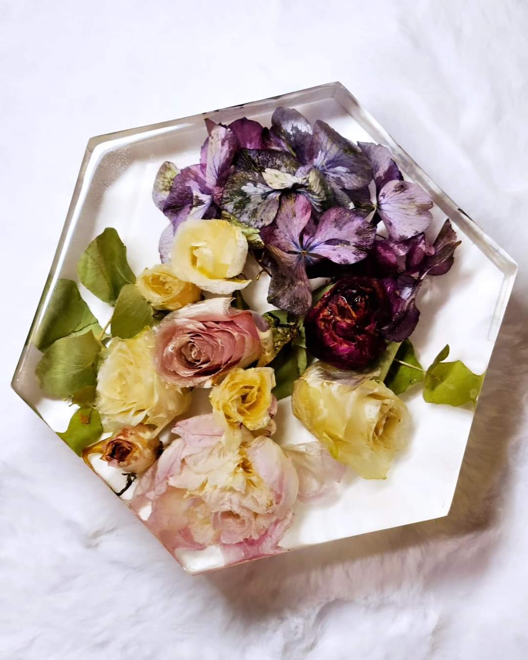 Resin bouquet preservation - hexagonal shape