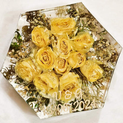 Resin bouquet preservation - hexagonal shape