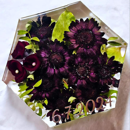 Resin bouquet preservation - hexagonal shape