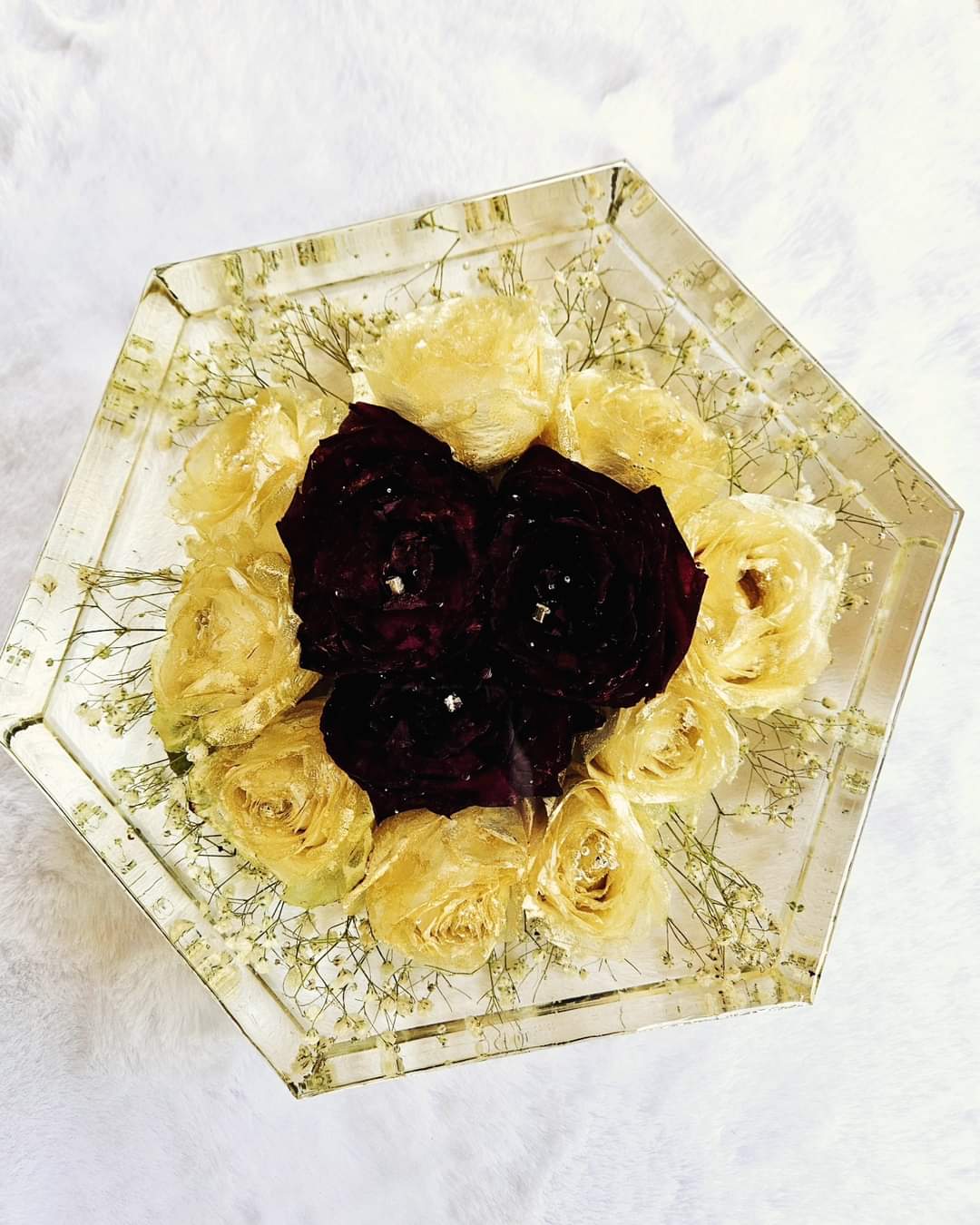 Resin bouquet preservation - hexagonal shape