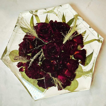 Resin bouquet preservation - hexagonal shape