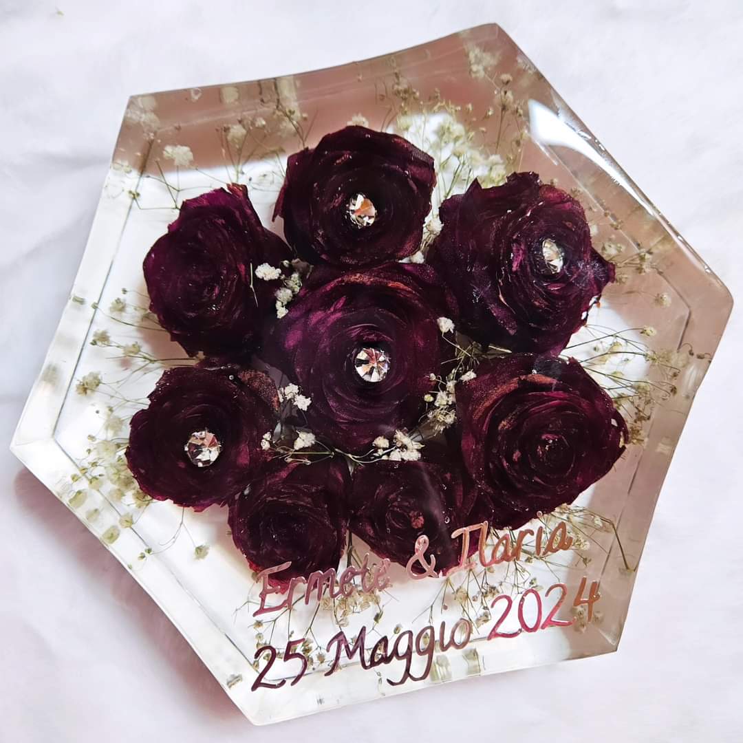 Resin bouquet preservation - hexagonal shape