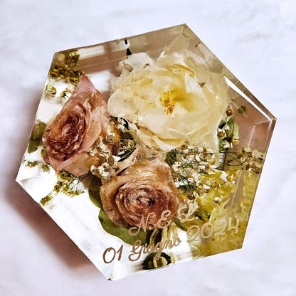 Resin bouquet preservation - hexagonal shape