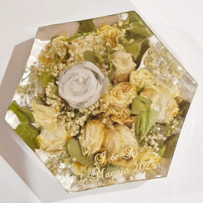 Resin bouquet preservation - hexagonal shape