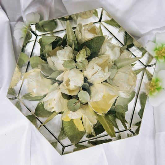 Bouquet in resina forma esagonale media