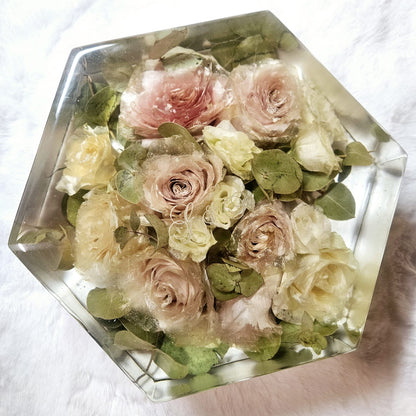 Resin bouquet preservation - hexagonal shape