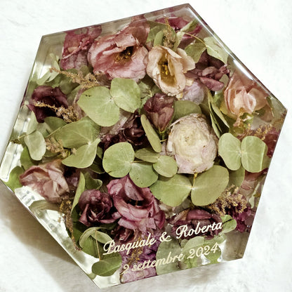 Resin bouquet preservation - hexagonal shape