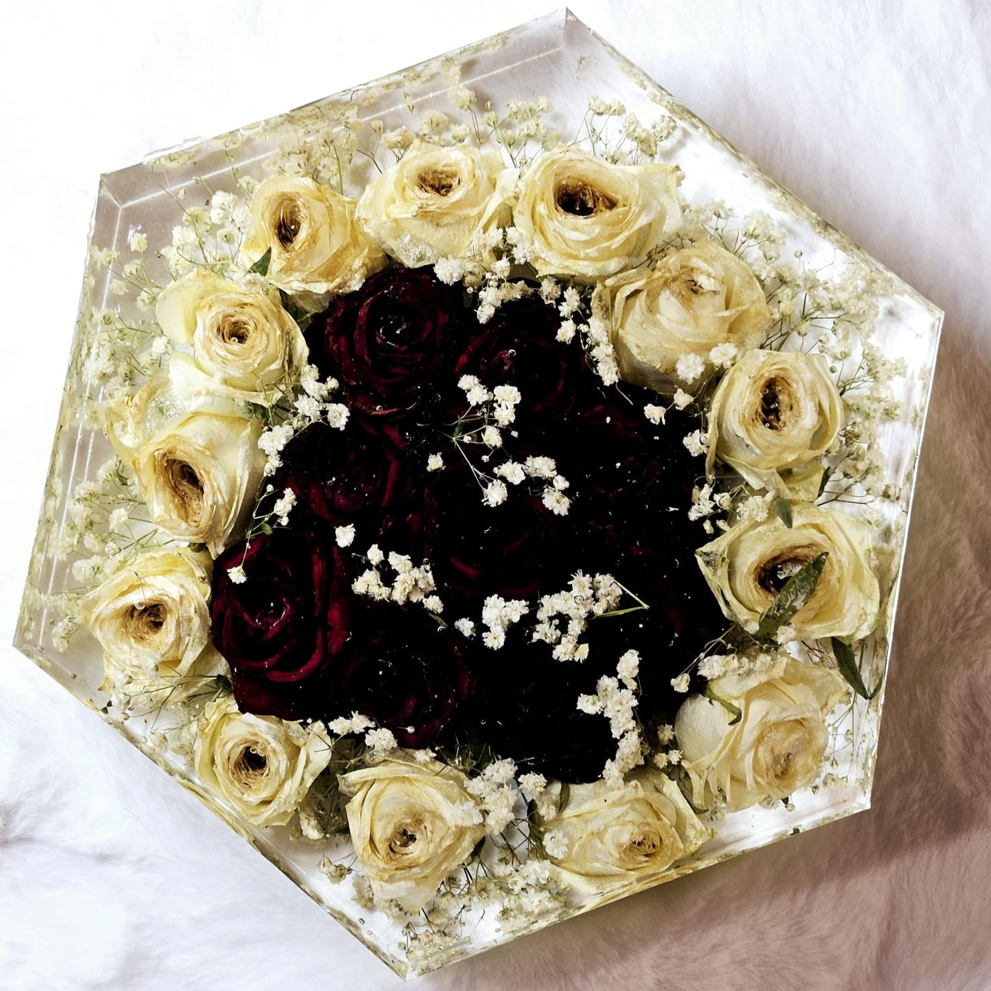 Resin bouquet preservation - hexagonal shape
