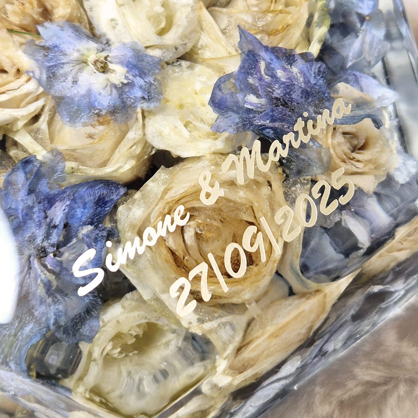 Bridal bouquet preservation - hexagonal shape