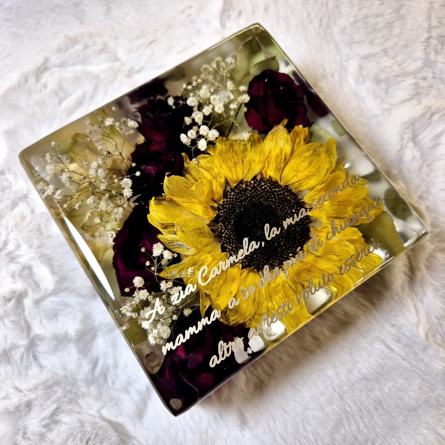 Conservazione bouquet sposa - forma quadrata