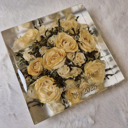 Conservazione bouquet sposa - forma quadrata