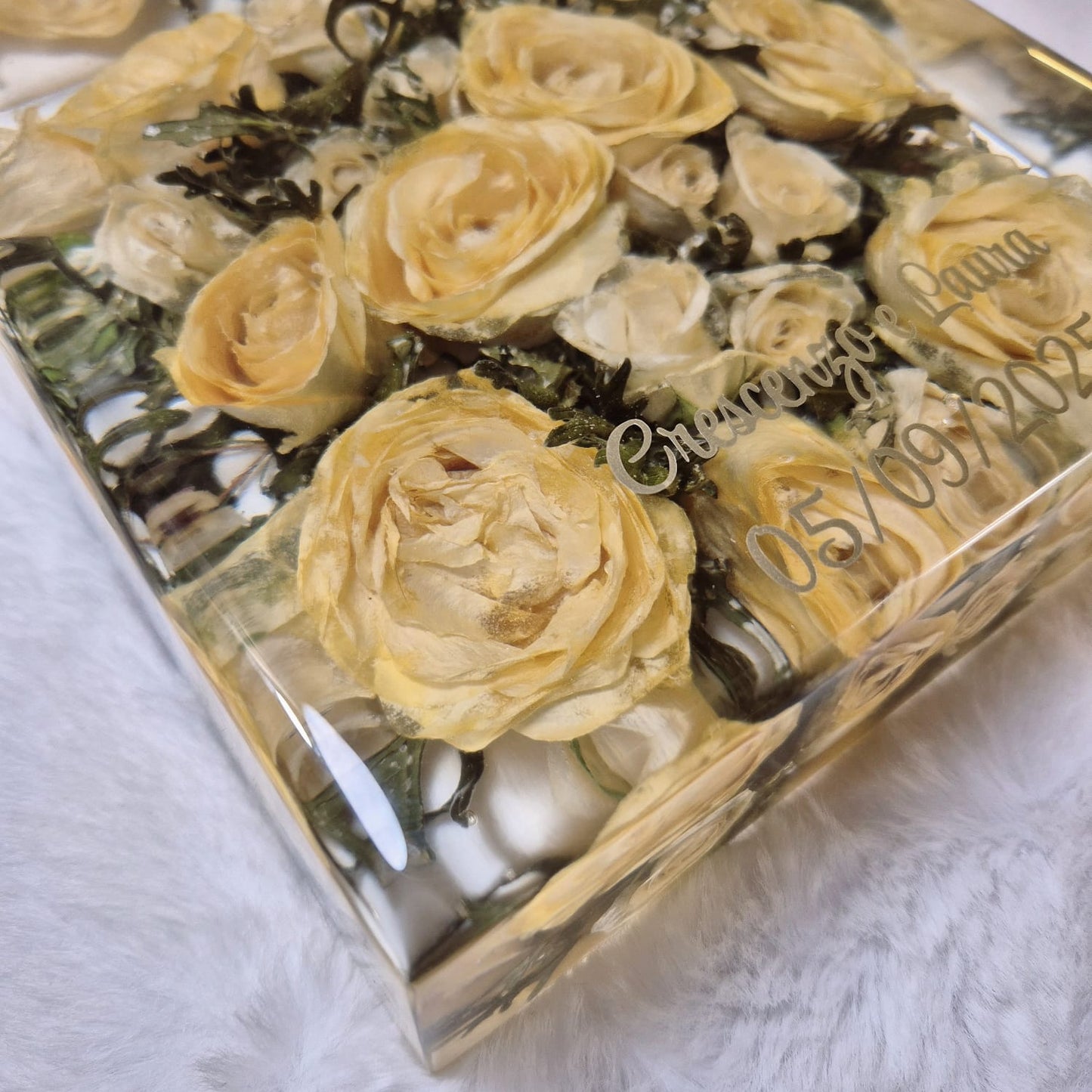 Conservazione bouquet sposa - forma quadrata