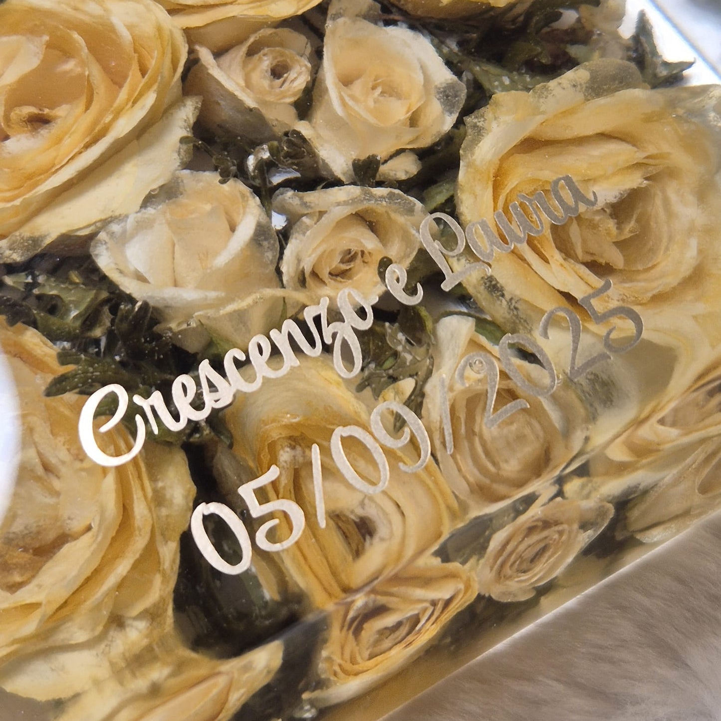 Conservazione bouquet sposa - forma quadrata