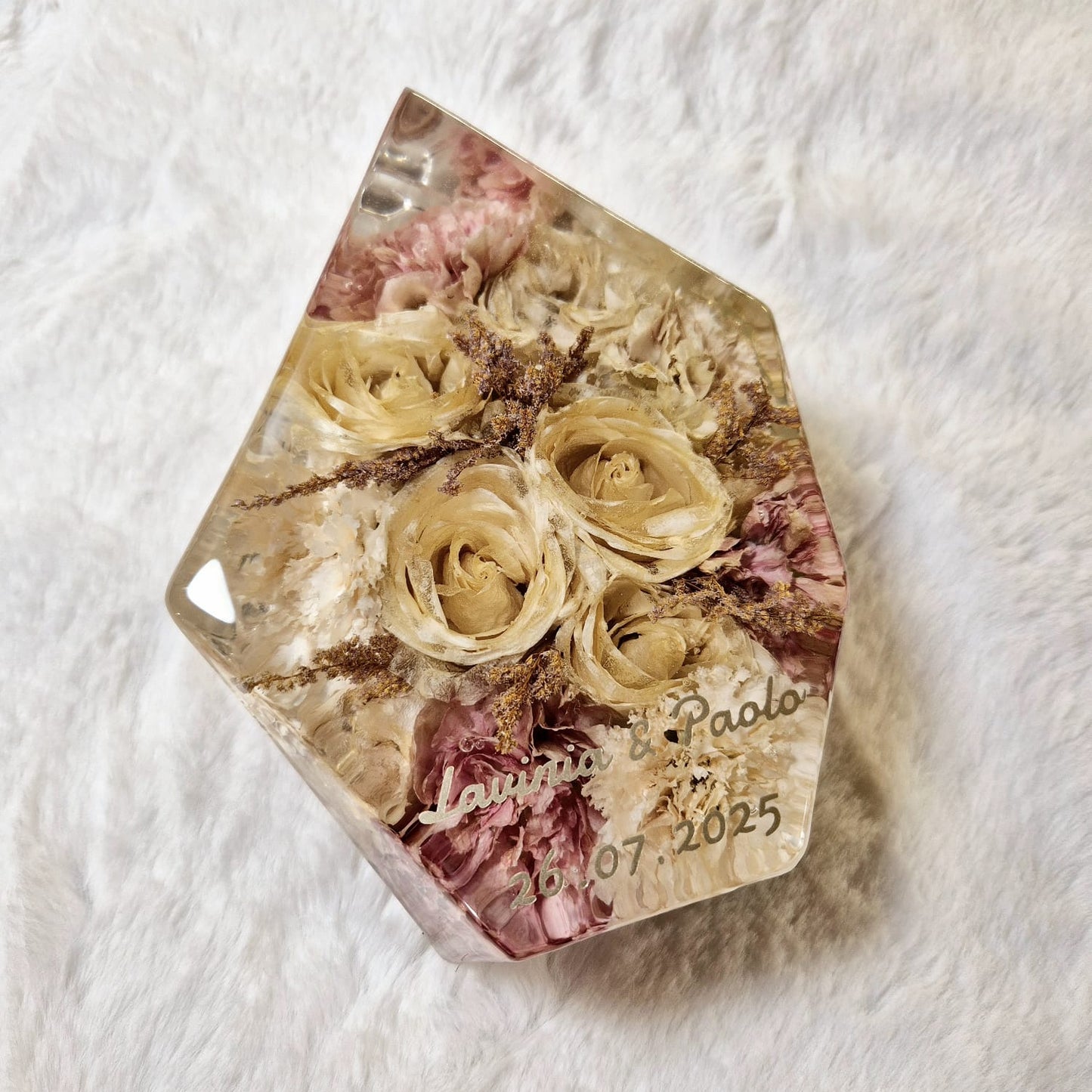 Conservazione bouquet sposa - forma gemma