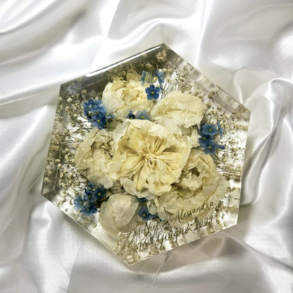 Bridal bouquet preservation - hexagonal shape