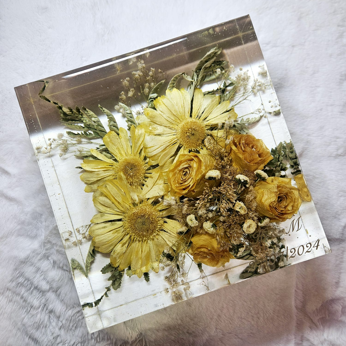 Conservazione bouquet sposa - forma quadrata