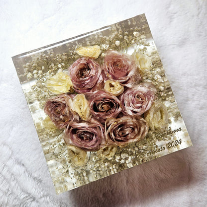 Conservazione bouquet sposa - forma quadrata