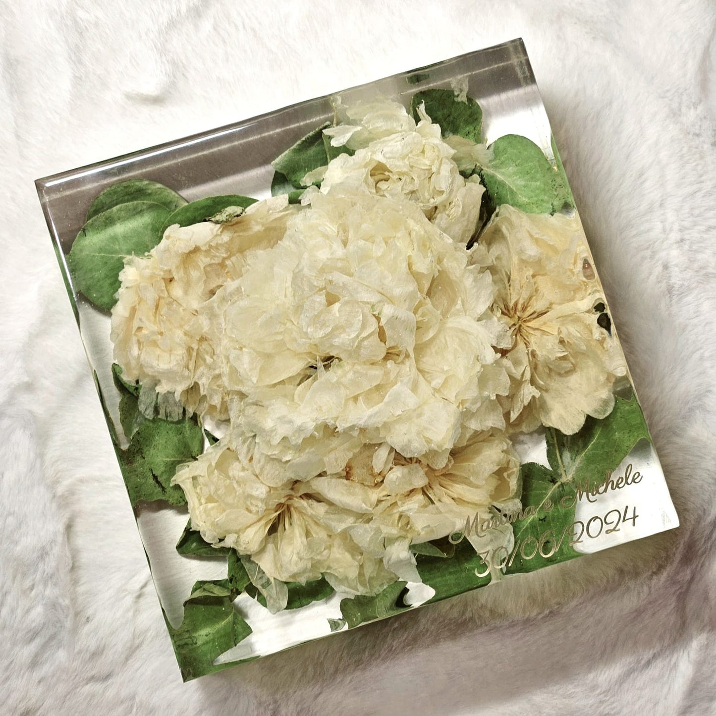 Conservazione bouquet sposa - forma quadrata