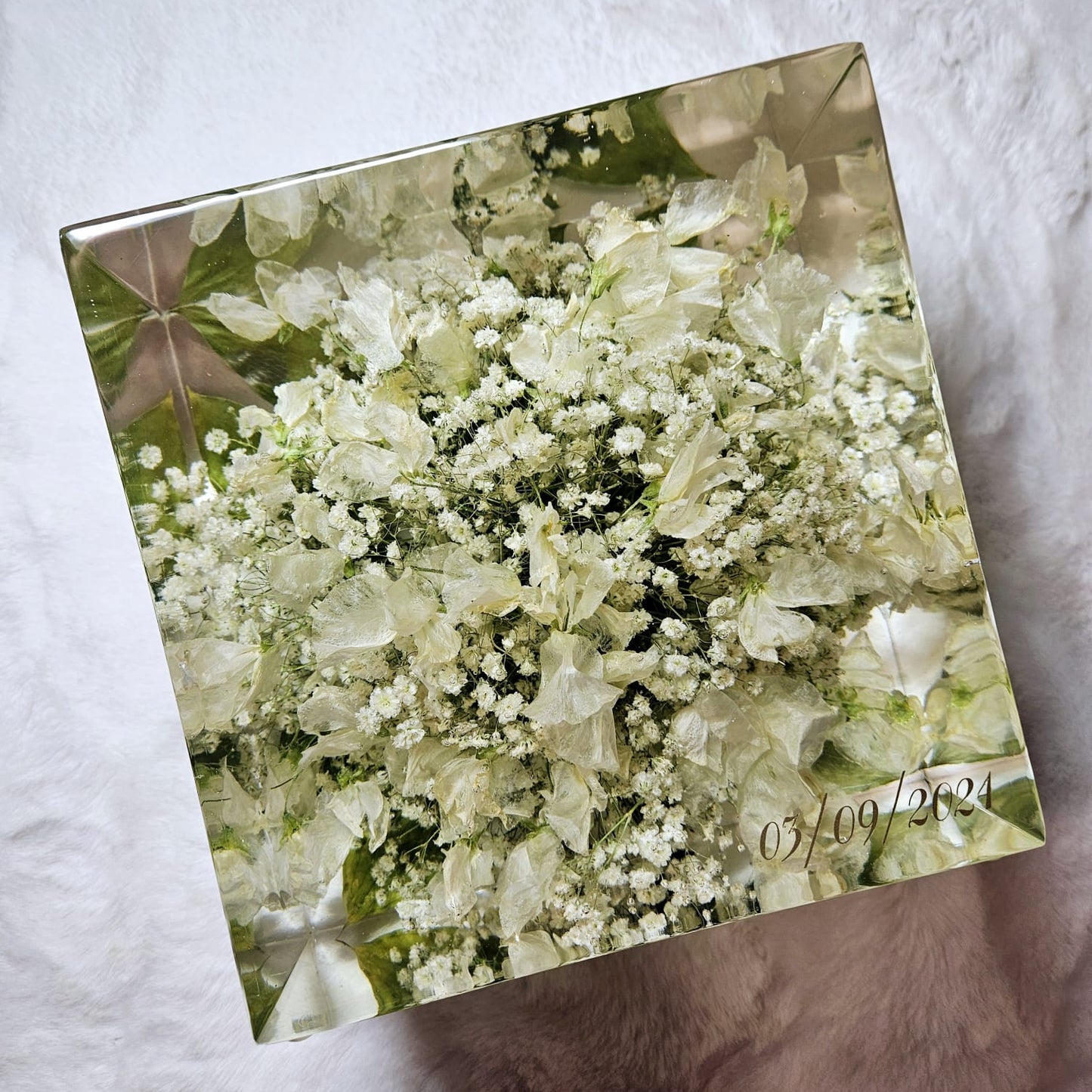 Conservazione bouquet sposa - forma quadrata