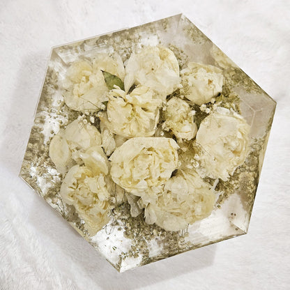 Bridal bouquet preservation - hexagonal shape