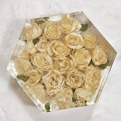 Bridal bouquet preservation - hexagonal shape