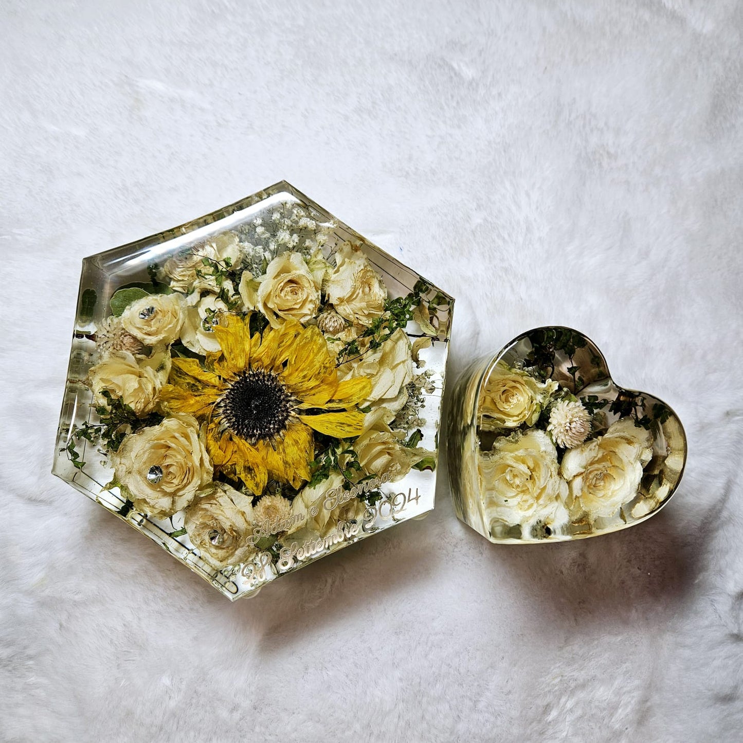 Bridal bouquet preservation - hexagonal shape