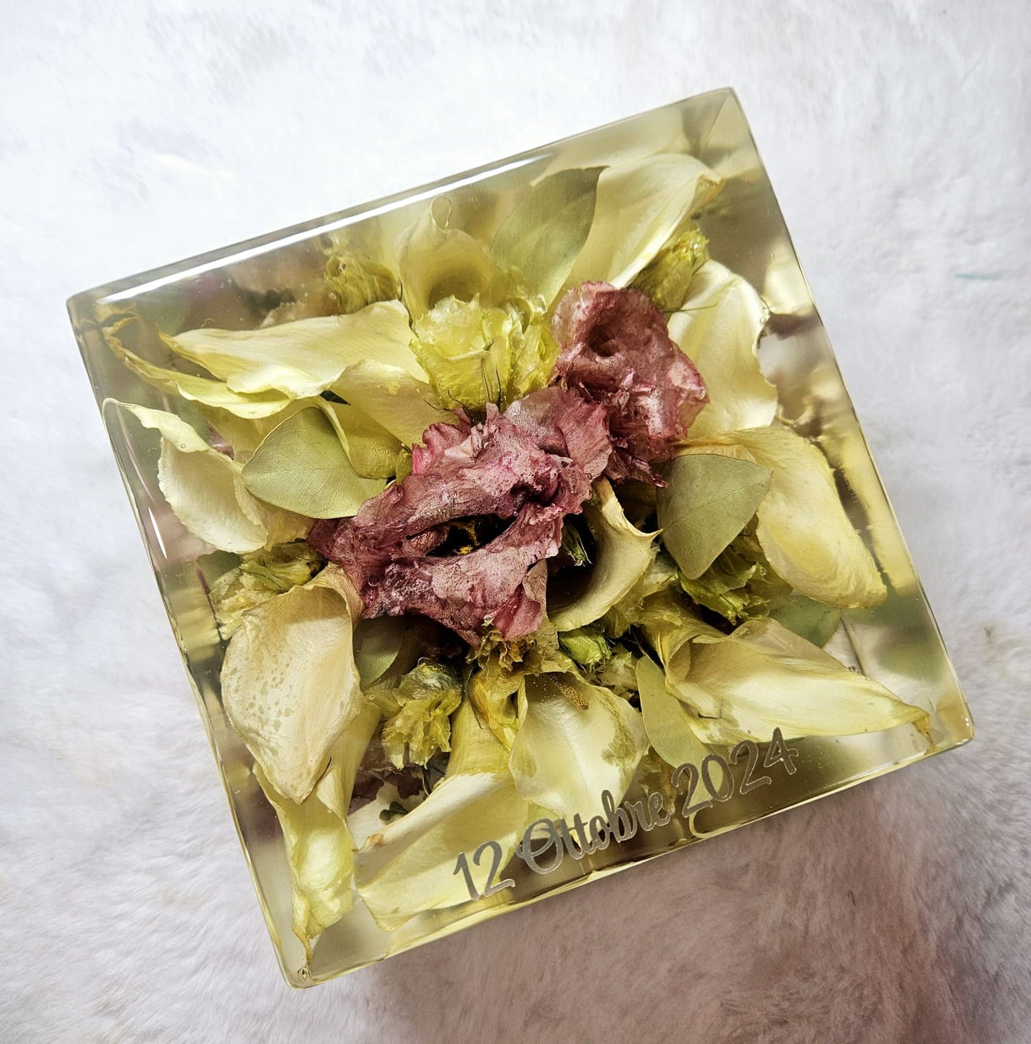 Conservazione bouquet sposa - forma quadrata