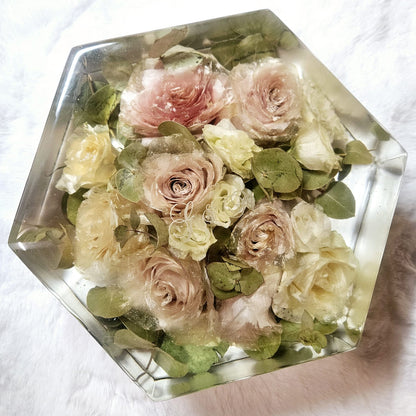 Bridal bouquet preservation - hexagonal shape