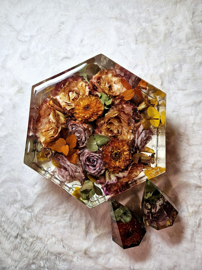 Bridal bouquet preservation - hexagonal shape