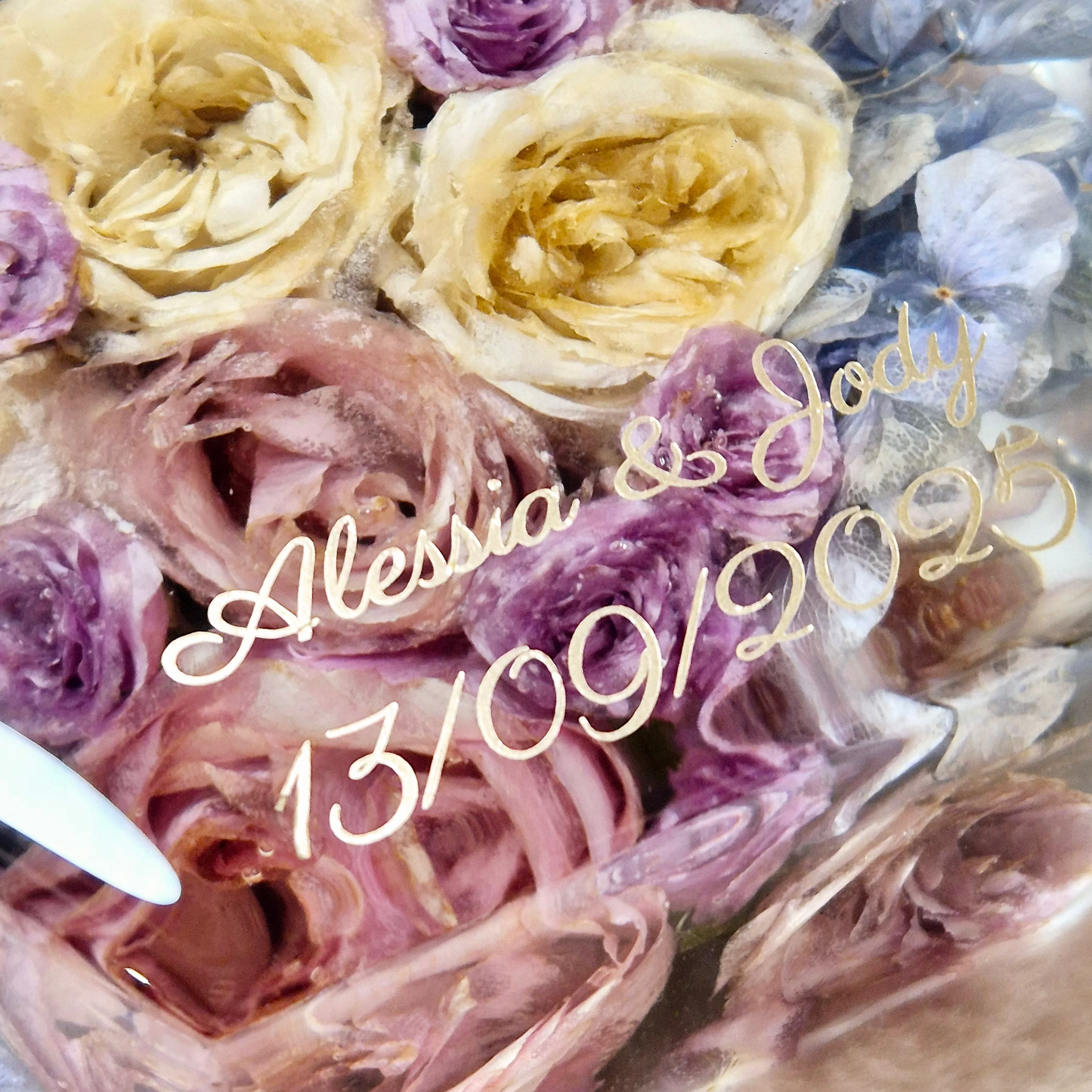 Bridal bouquet preservation - hexagonal shape