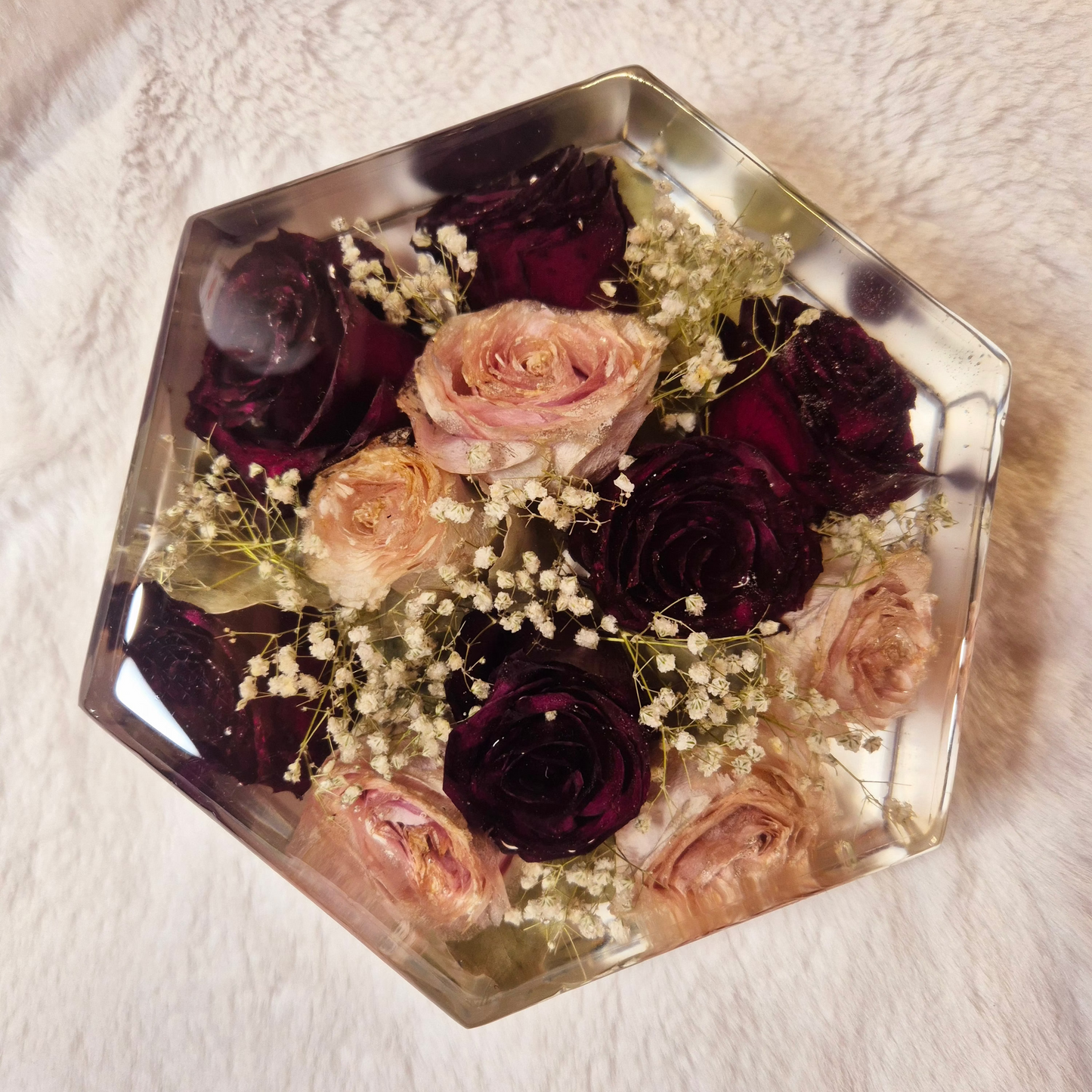 Bridal bouquet preservation - hexagonal shape