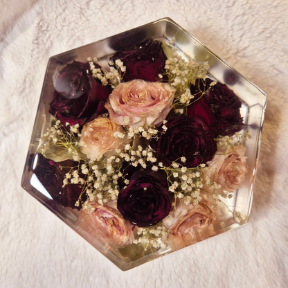 Bridal bouquet preservation - hexagonal shape