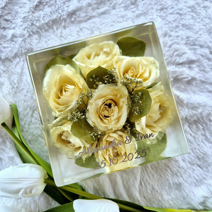 Conservazione bouquet sposa - forma quadrata