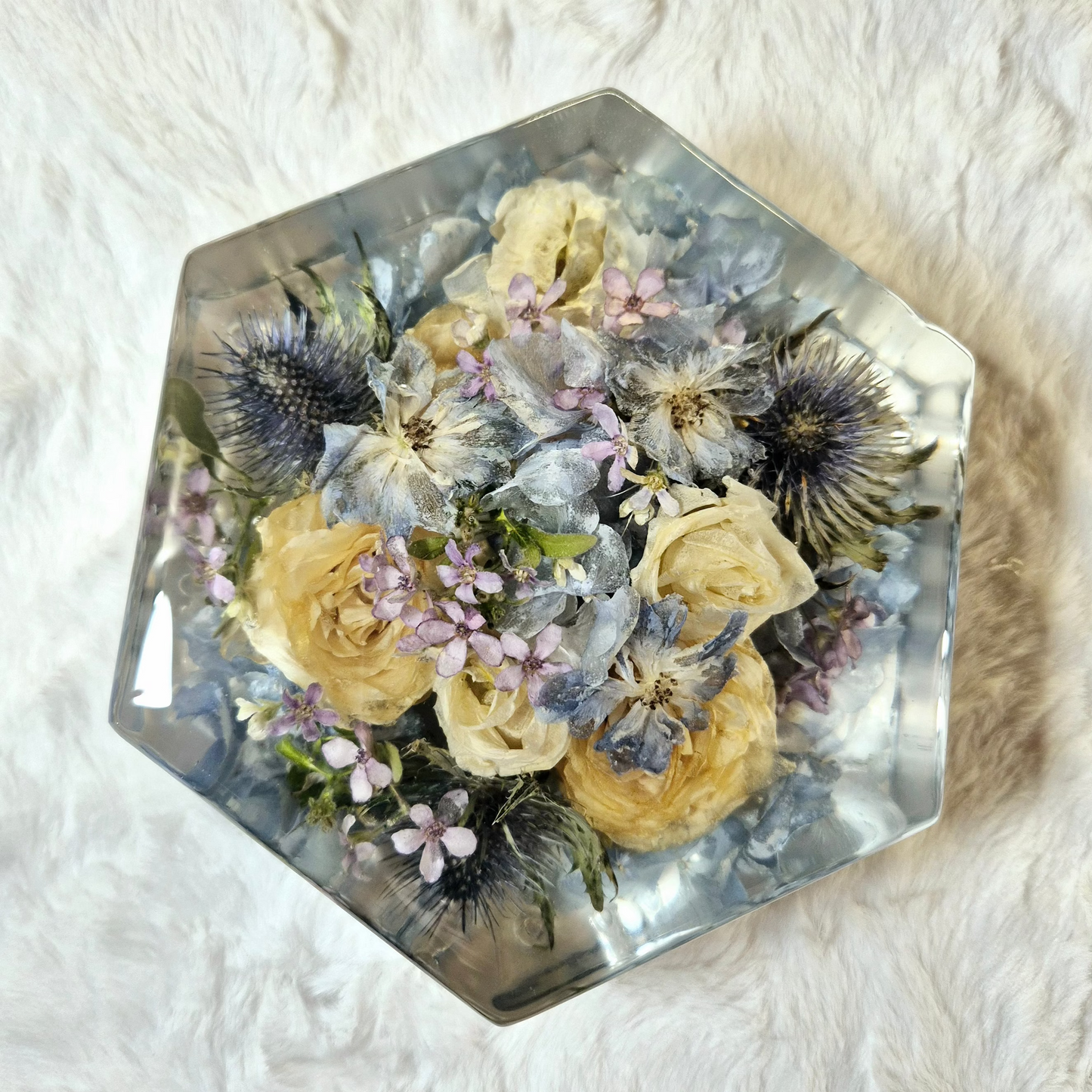 Bridal bouquet preservation - hexagonal shape