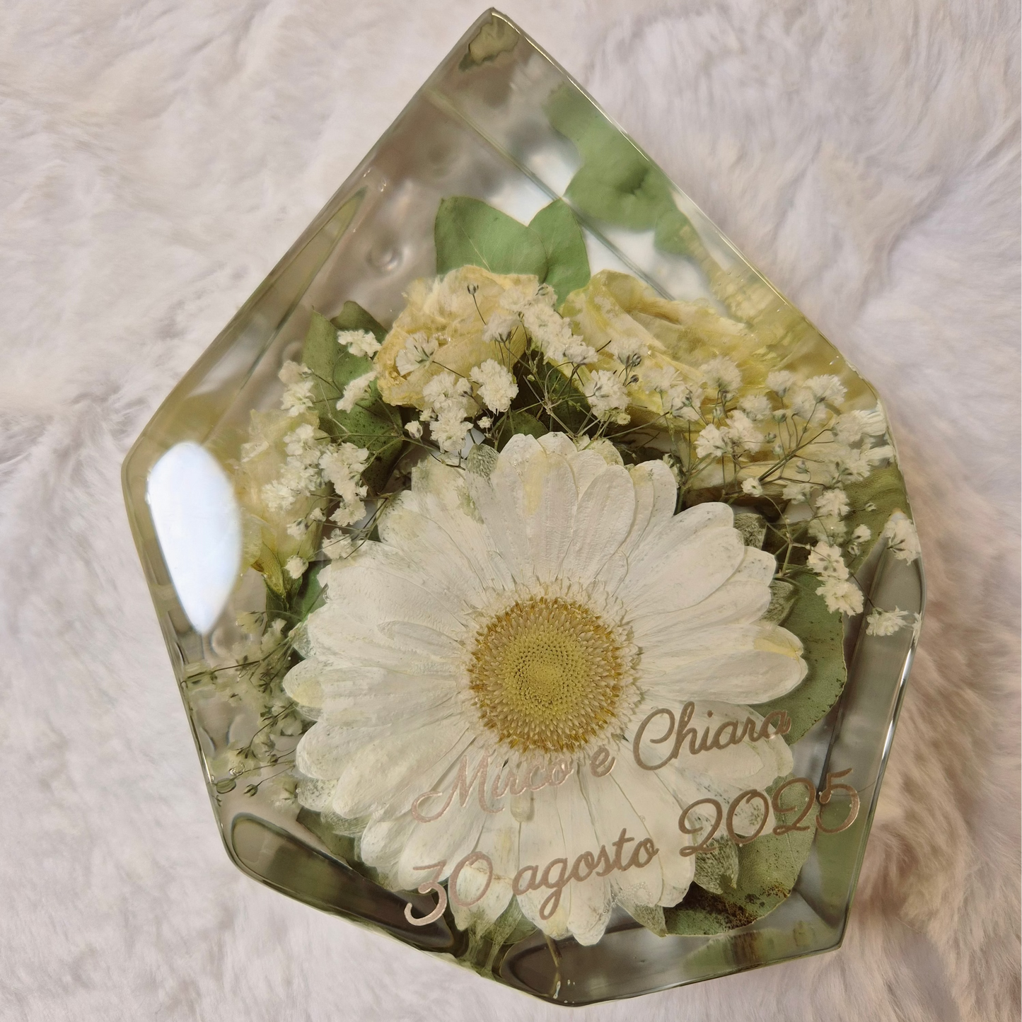 Conservazione bouquet sposa - forma gemma