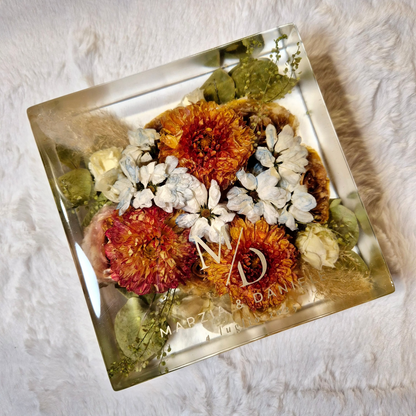 Conservazione bouquet sposa - forma quadrata