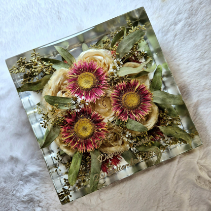 Conservazione bouquet sposa - forma quadrata