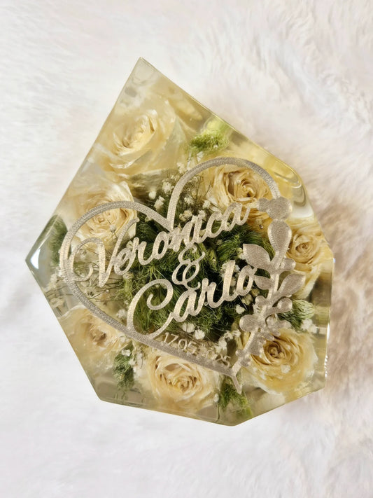 Conservazione bouquet sposa - forma gemma
