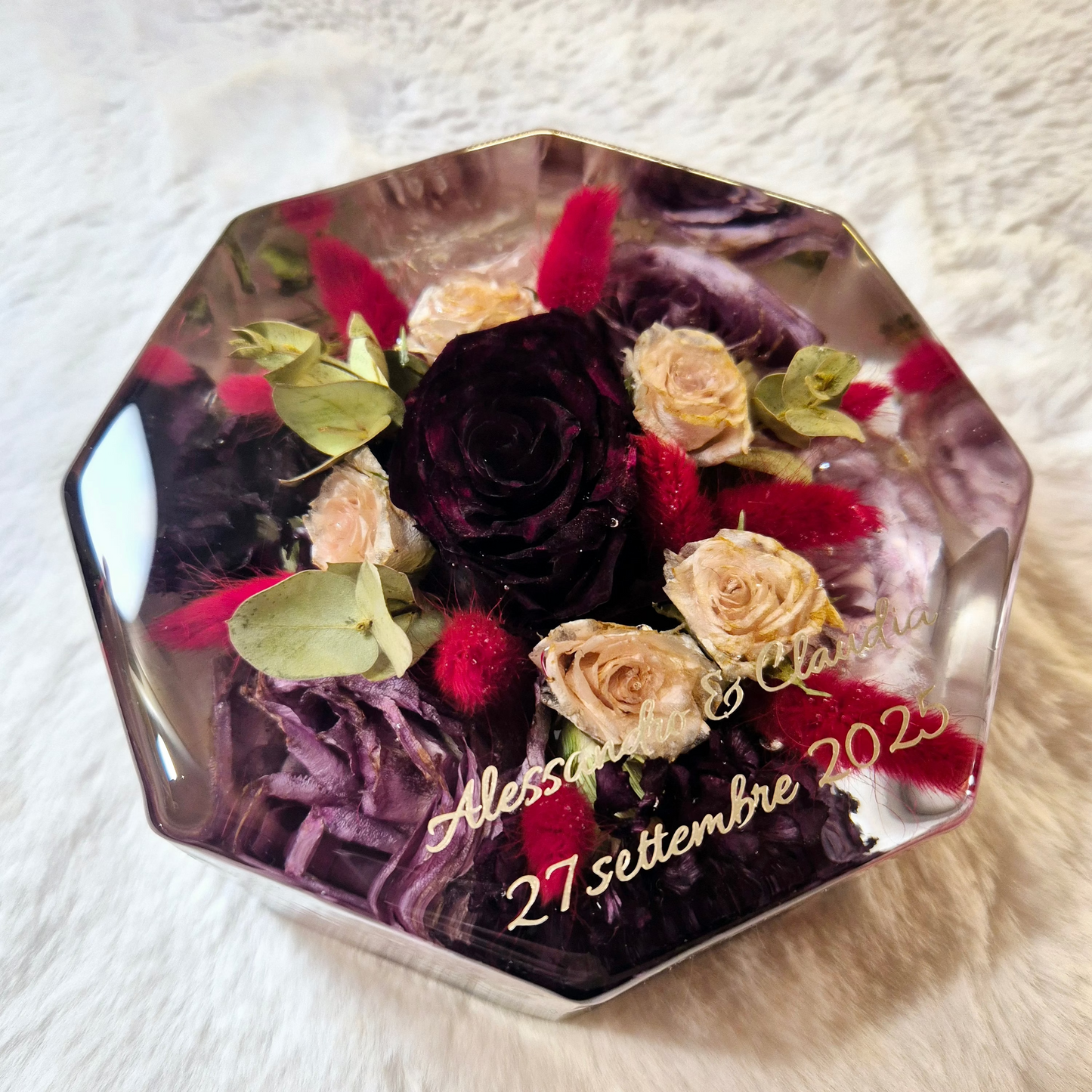 Conservazione bouquet sposa - forma Ottagonale
