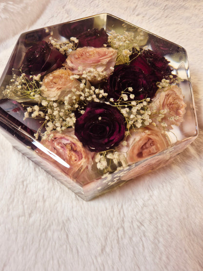 Bridal bouquet preservation - hexagonal shape