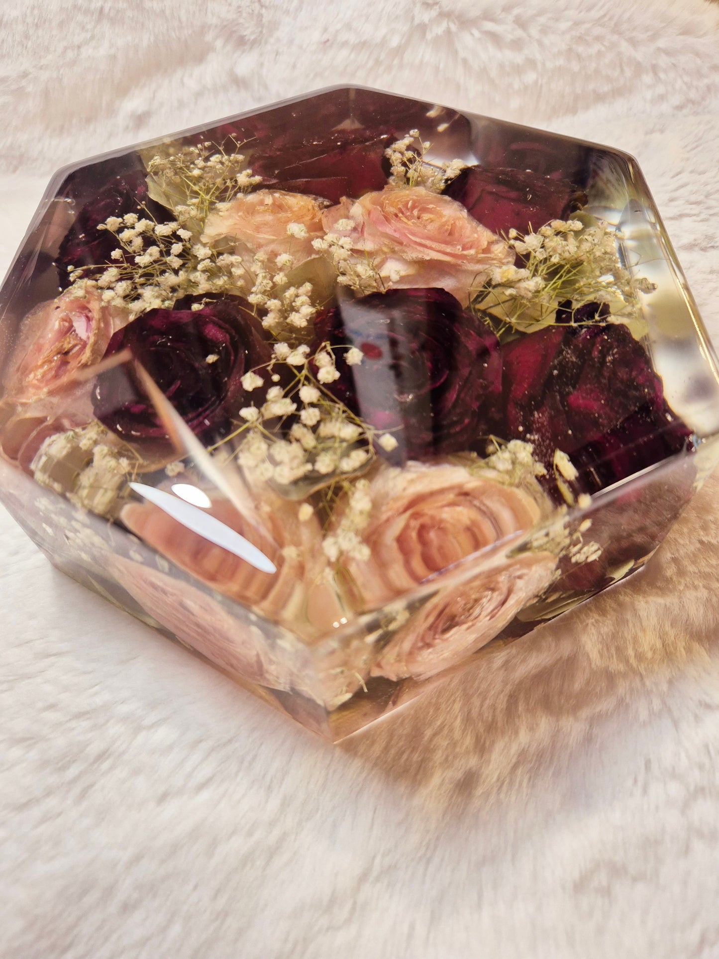 Bridal bouquet preservation - hexagonal shape