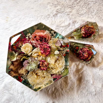 Bridal bouquet preservation - hexagonal shape