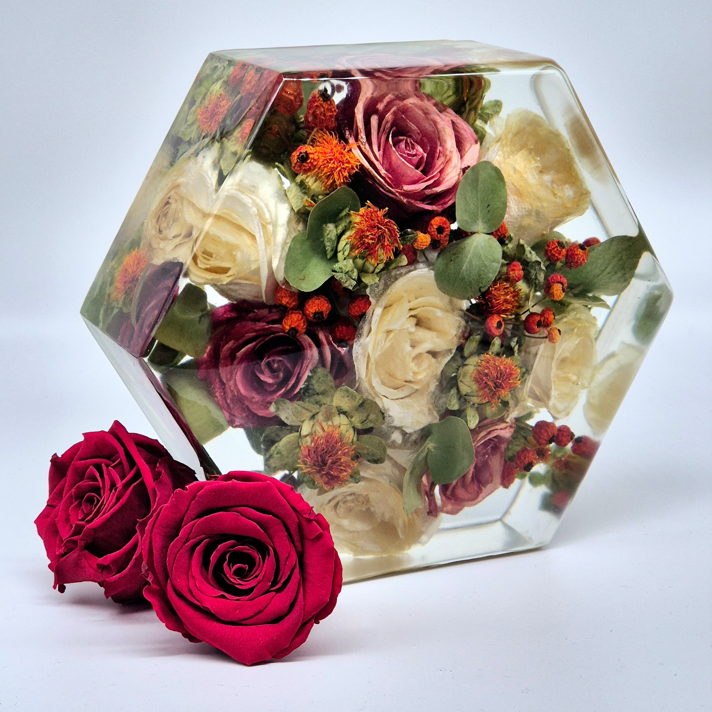 Bridal bouquet preservation - hexagonal shape